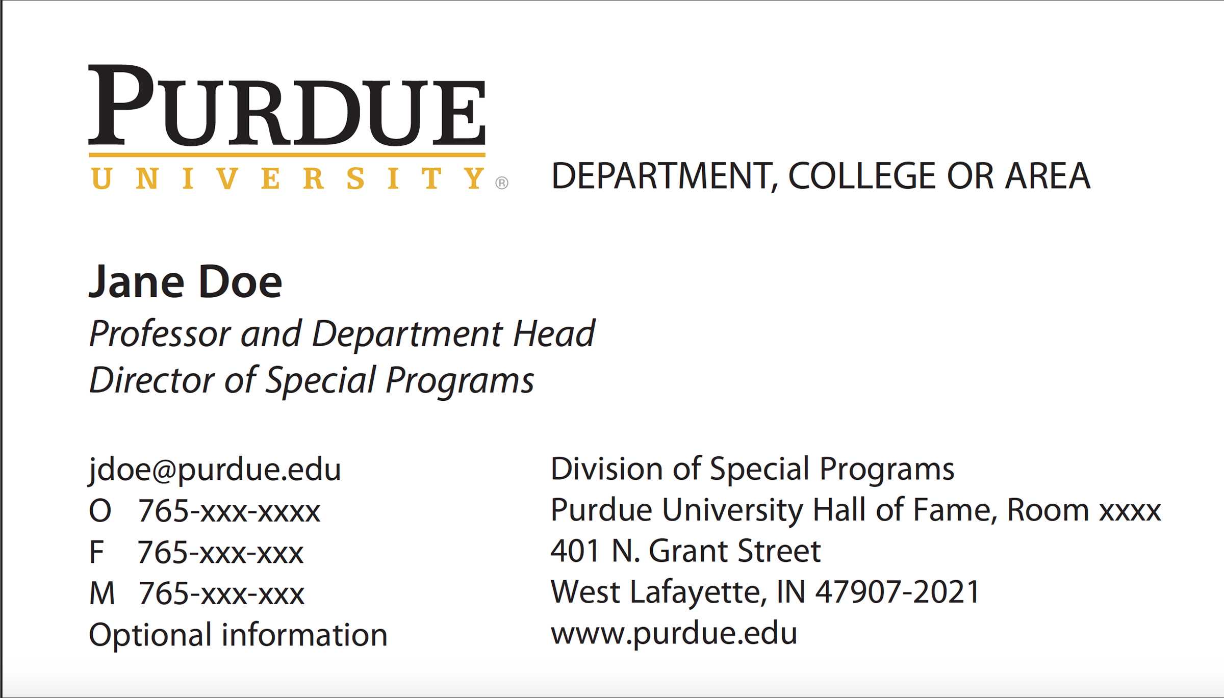 New Business Card Template Now Online - Purdue University News Throughout Graduate Student Business Cards Template