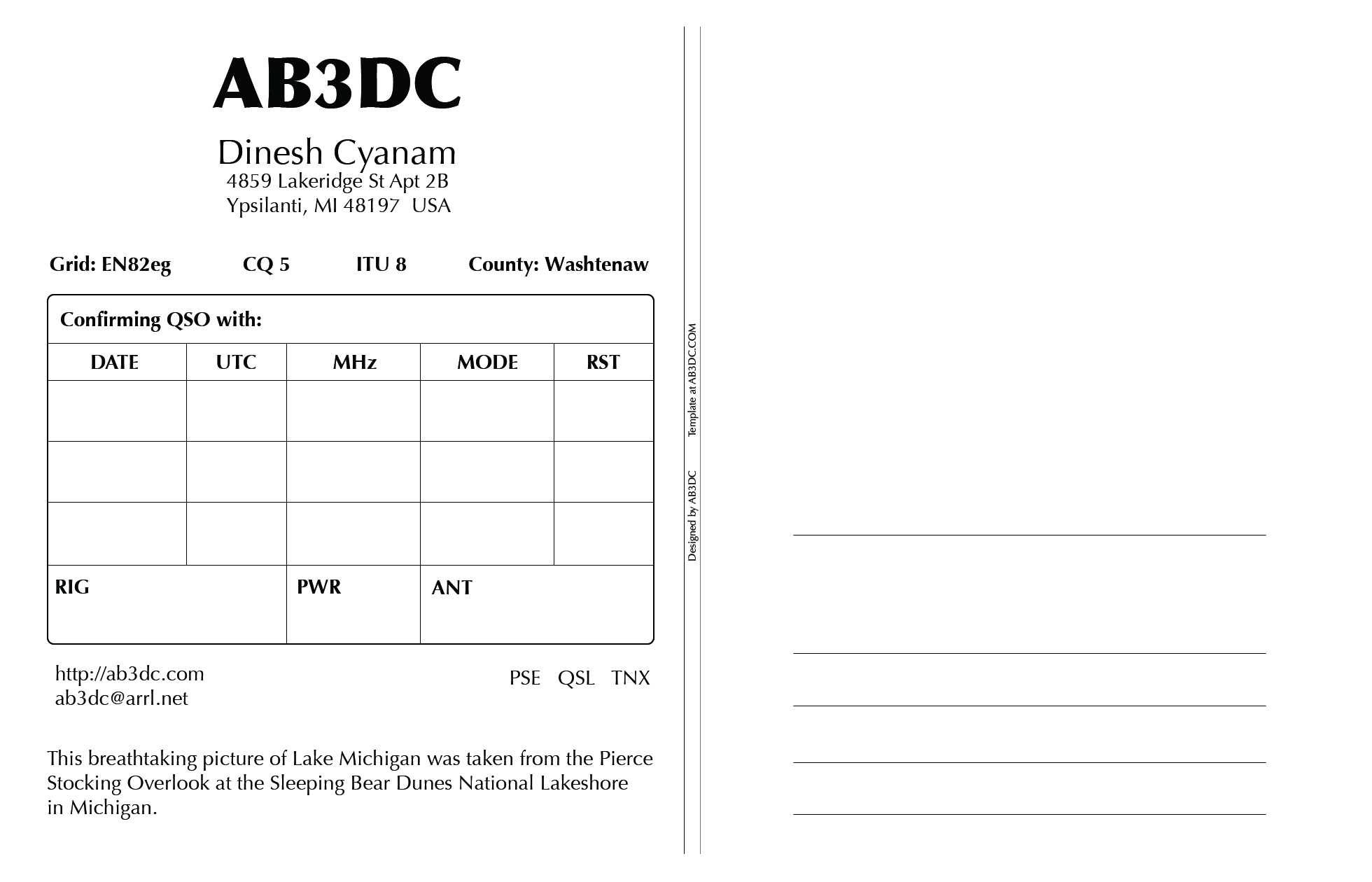 New Qsl Cards Design – Ab3Dc's Ham Radio Blog Intended For Qsl Card Template