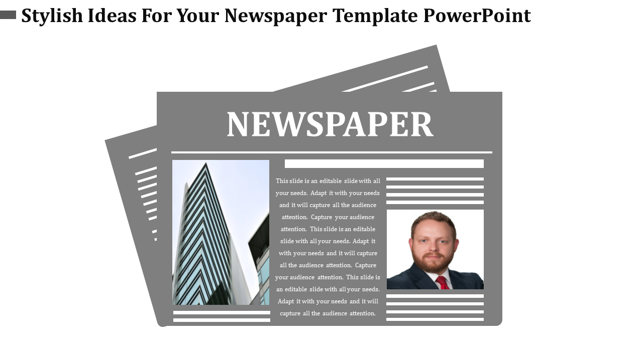Newspaper Template Powerpoint  Slideegg With Newspaper Template For Powerpoint