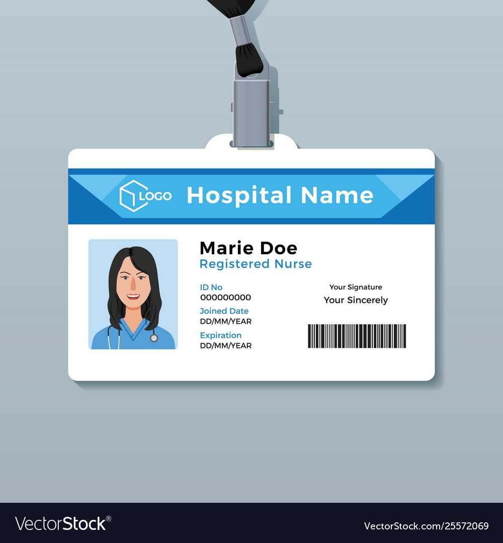 Nurse Id Card Medical Identity Badge Template For Personal Identification Card Template