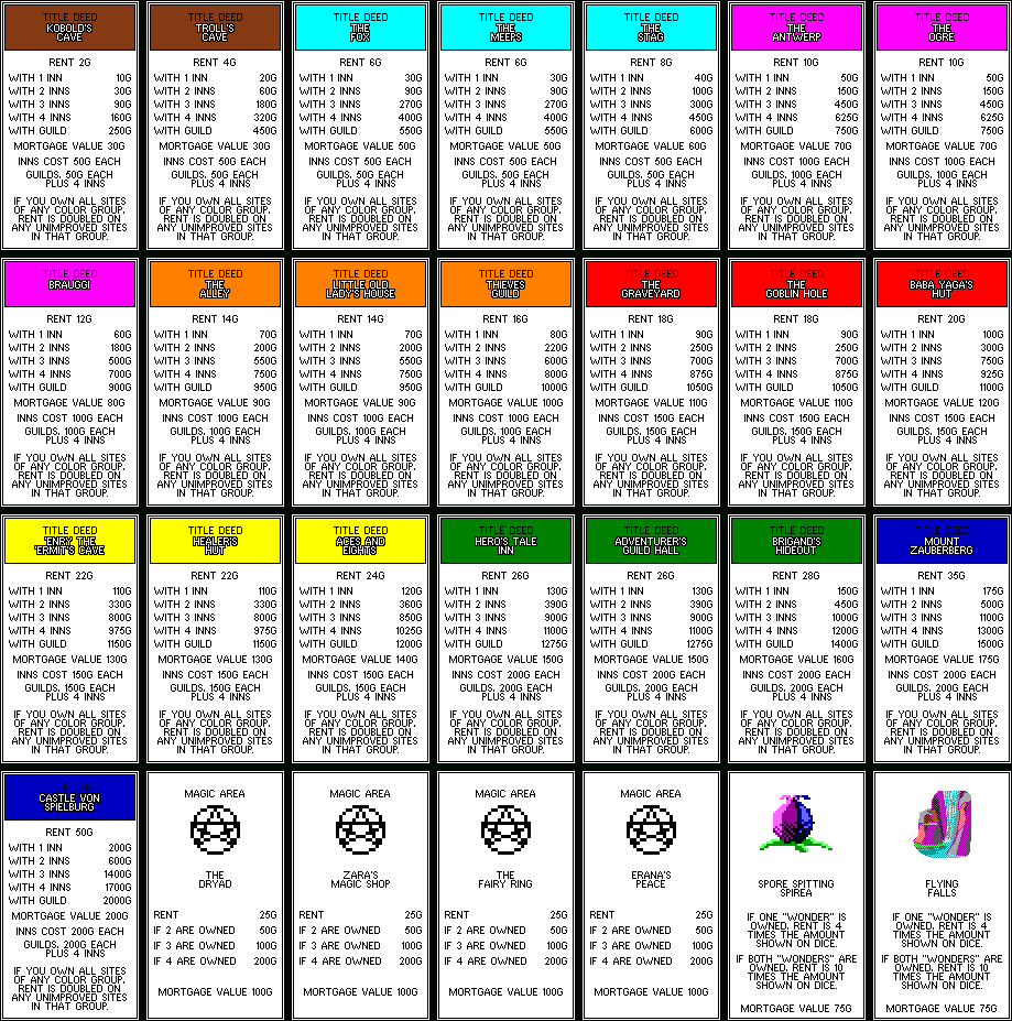 Old Fashioned Monopoly Property Cards Printable Bates's within