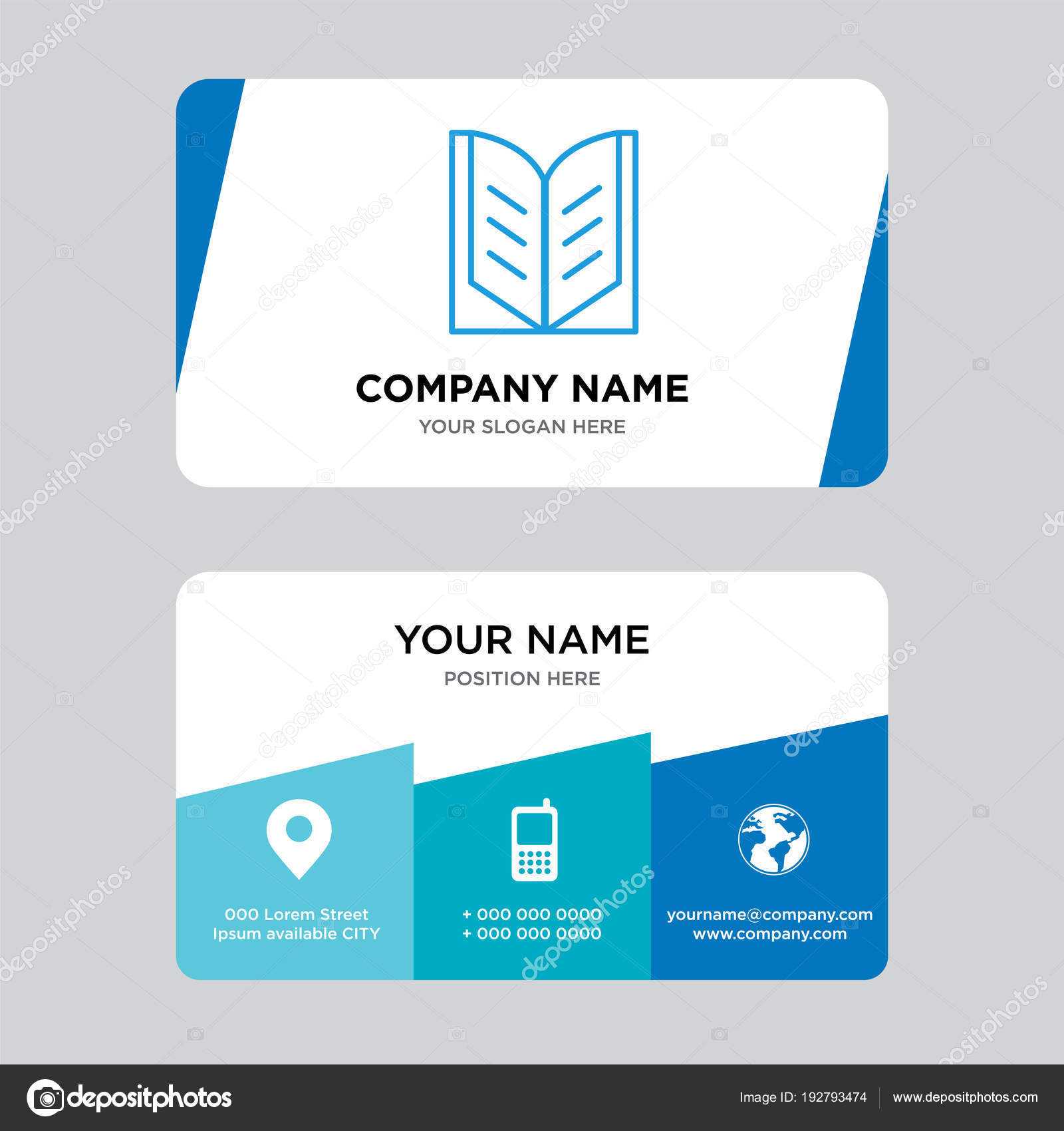 Open Book Business Card Design Template — Stock Vector For Business Card Template Open Office