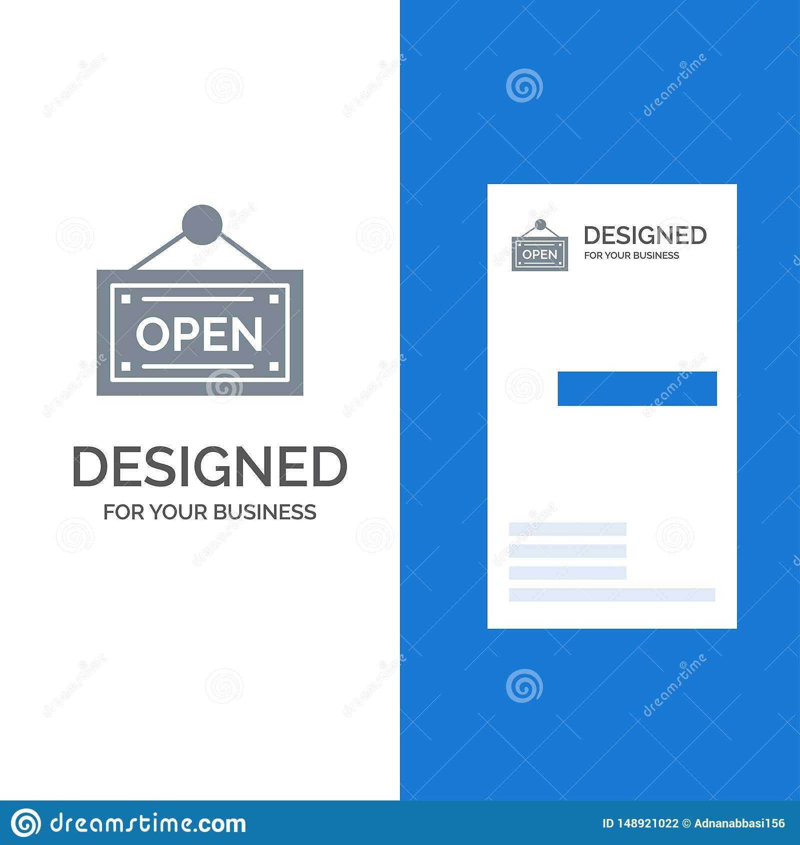 Open, Shop, Board Grey Logo Design And Business Card For Openoffice Business Card Template