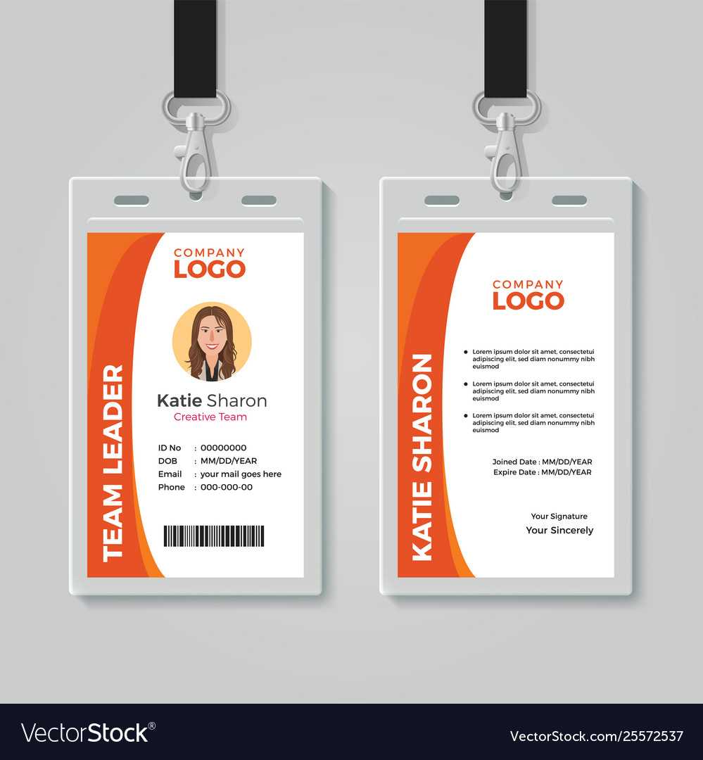 Orange And White Corporate Id Card Template Within Sample Of Id Card Template