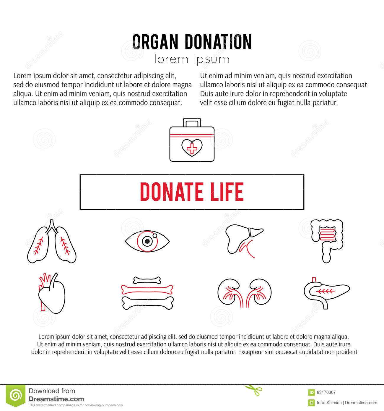 Organ Donation Template Stock Vector. Illustration Of Lung Intended For Donation Cards Template
