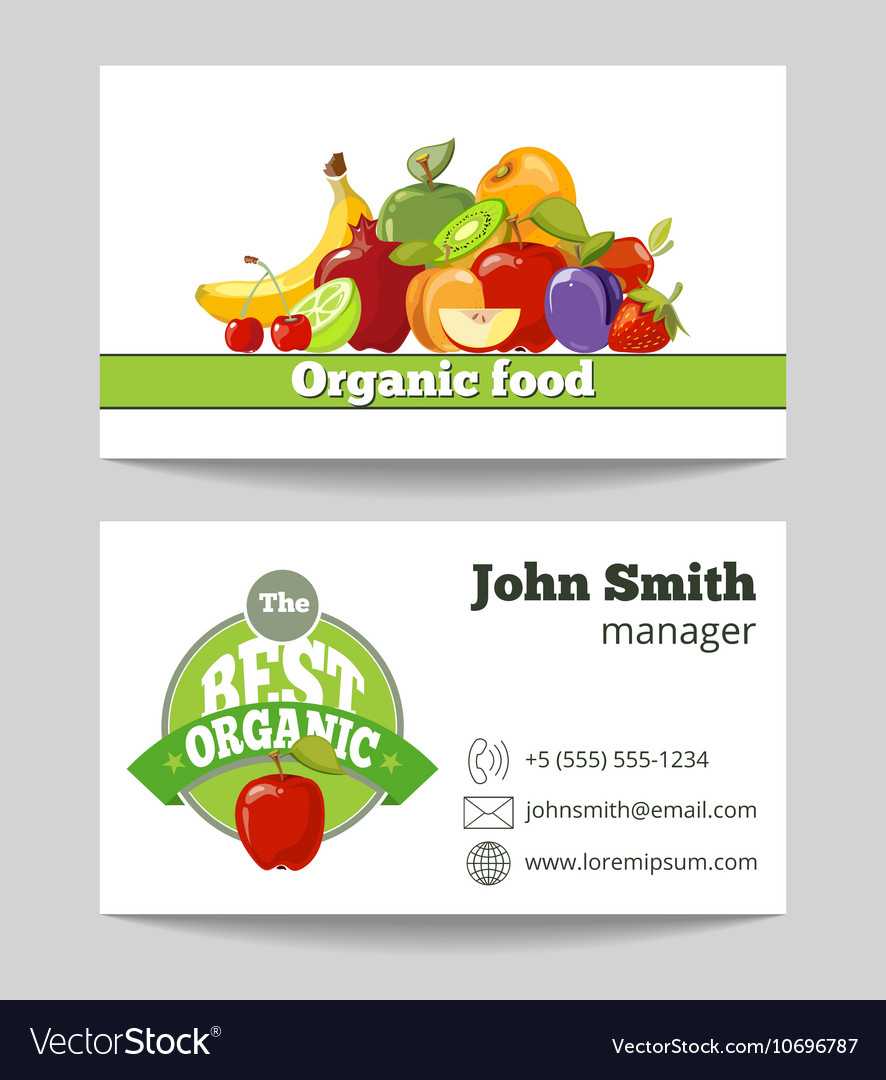 Organic Food Shop Business Card Template Regarding Food Business Cards Templates Free