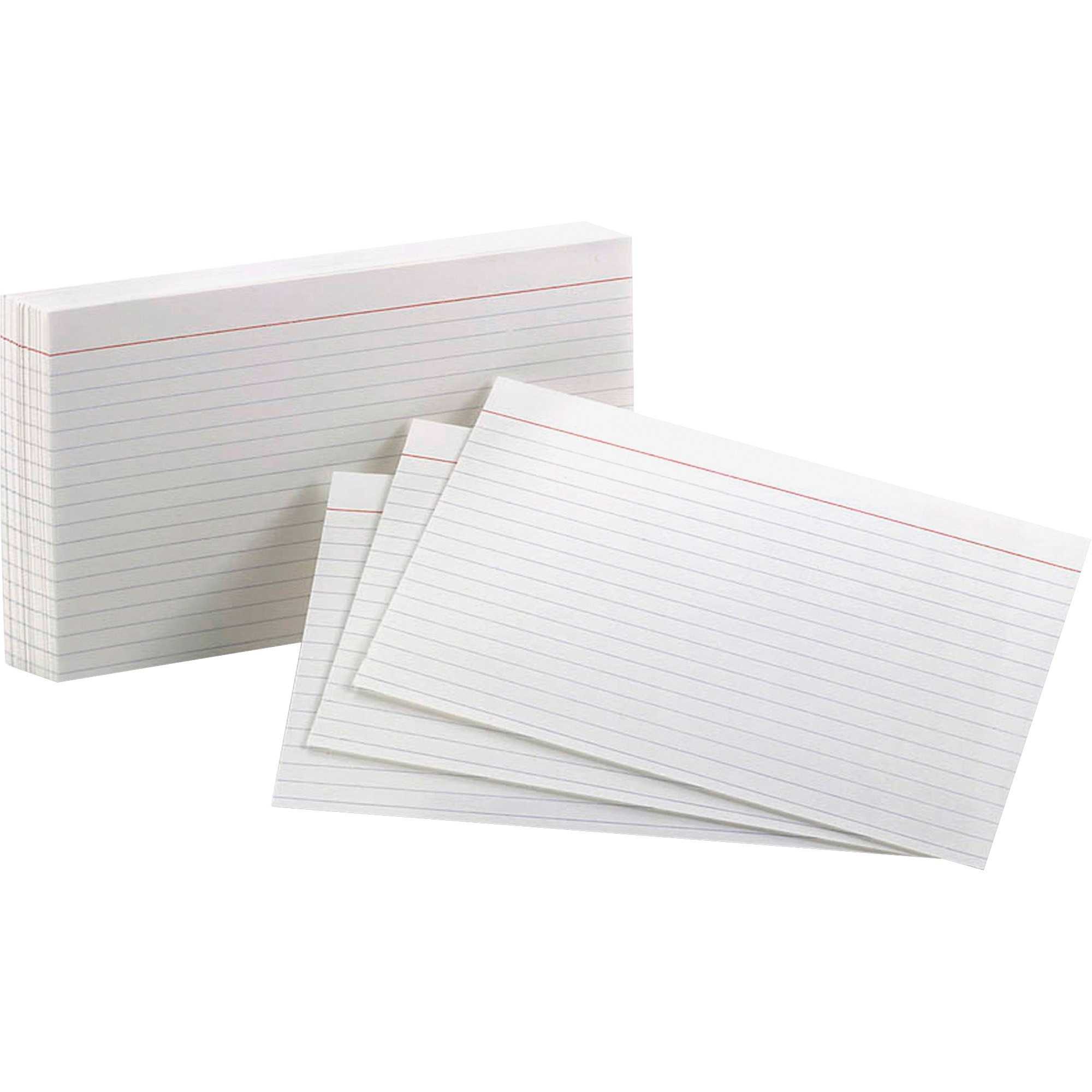 Oxford Ruled Index Cards – 5" X 8" – 85 Lb Basis Weight – 100 / Pack – White Regarding 3X5 Blank Index Card Template
