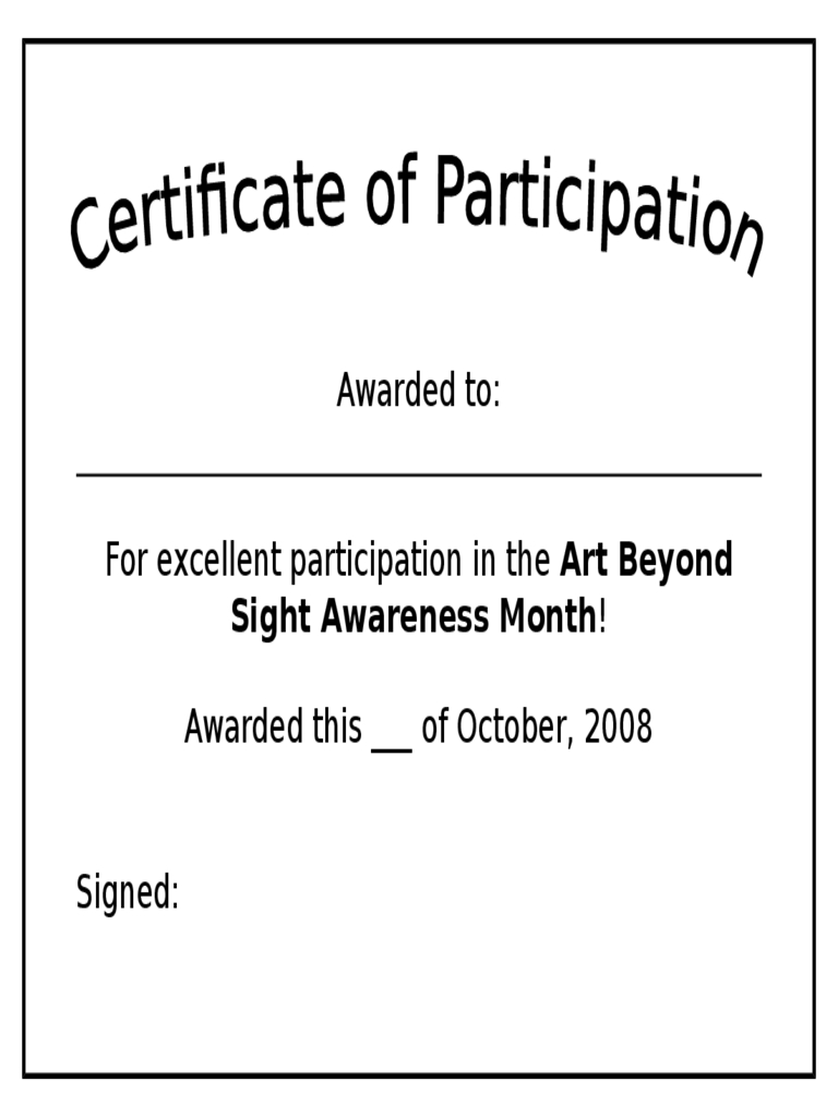 Participation Certificate – 6 Free Templates In Pdf, Word For Certificate Of Participation Template Pdf