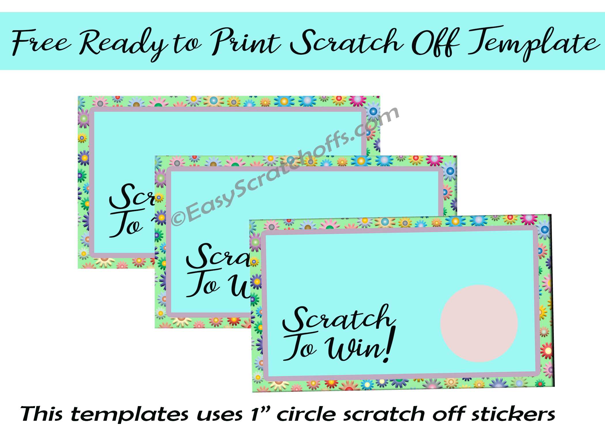 Pastel Scratch Off Card  Free Printable Pertaining To Scratch Off Card Templates