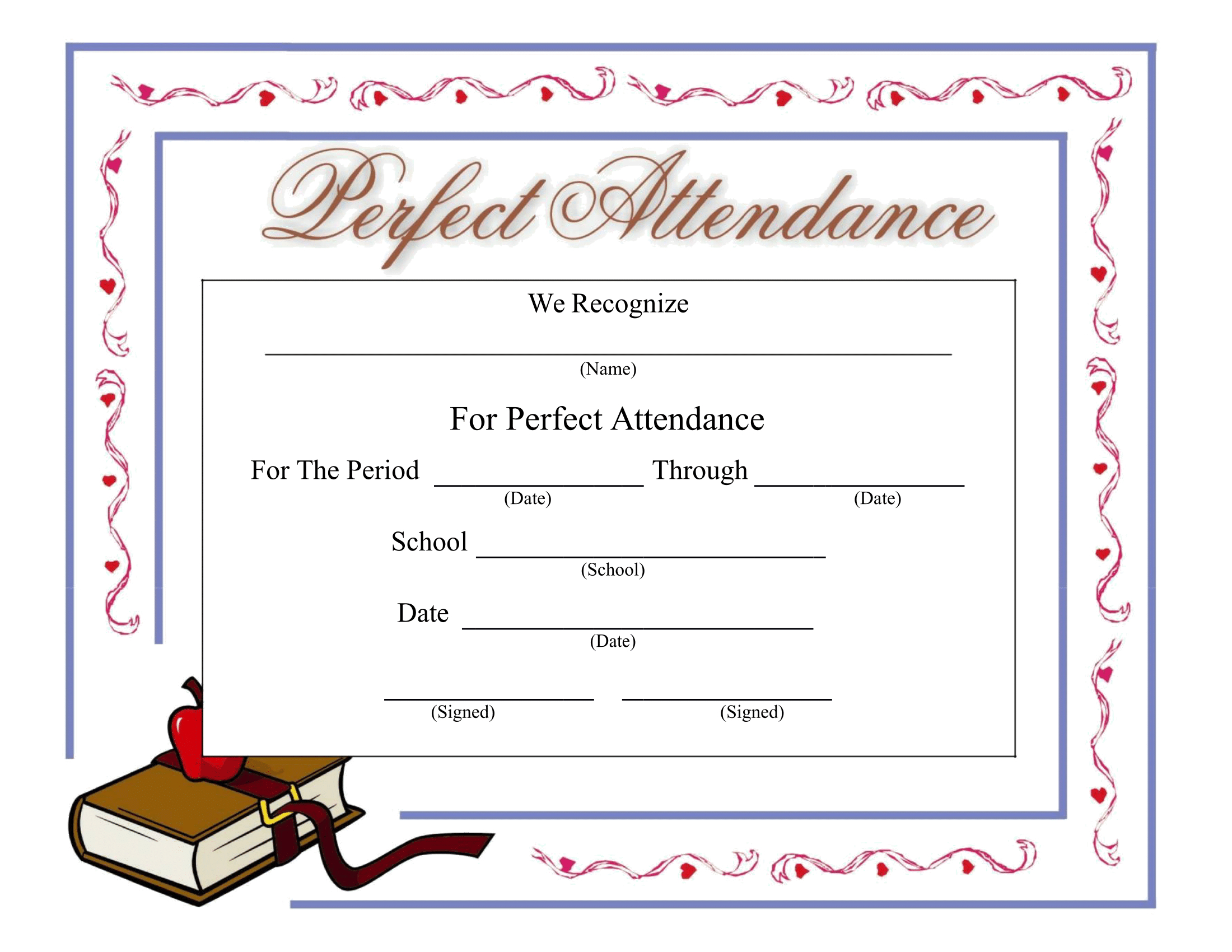 Perfect Attendance Certificate - Download A Free Template Pertaining To Perfect Attendance Certificate Template