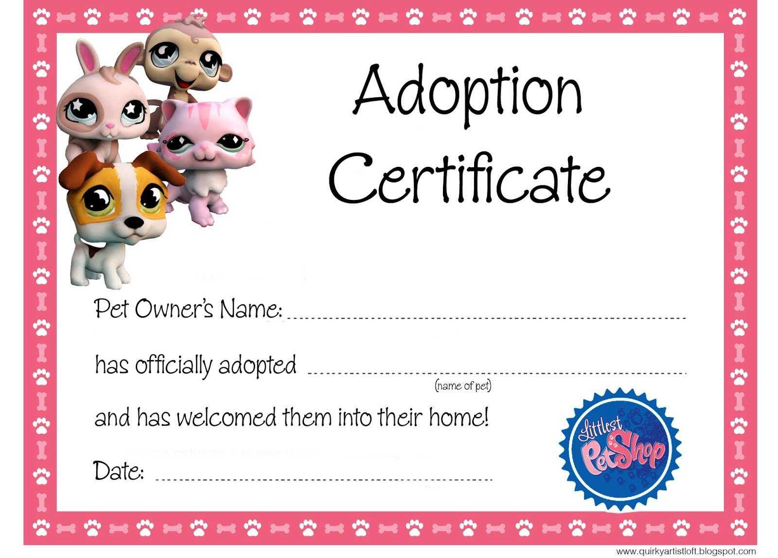 Pet Adoption Certificate Maker – Tezat.refinedtraveler.co Throughout Toy Adoption Certificate Template