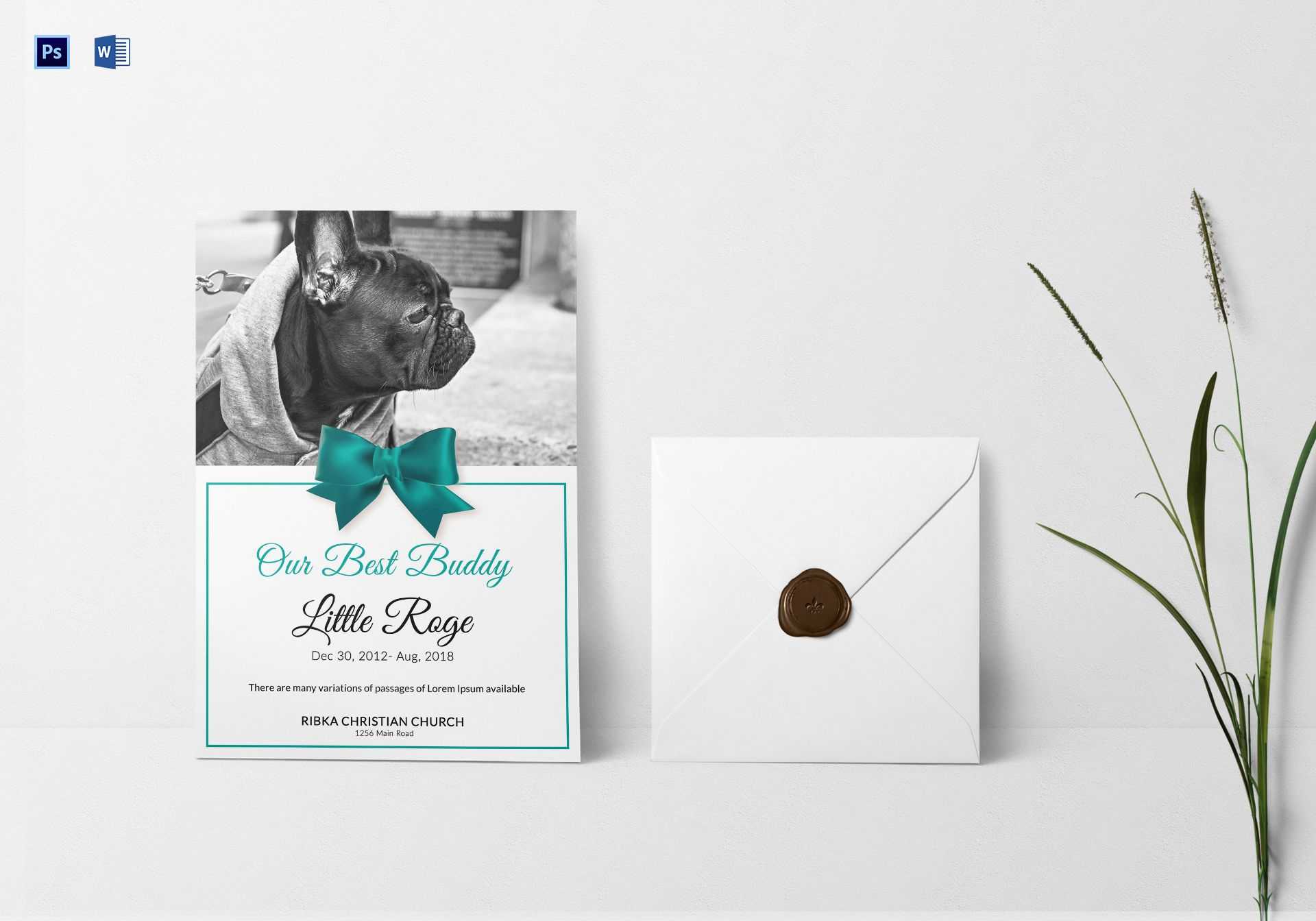 Pet Memorial Card Template With Memorial Card Template Word