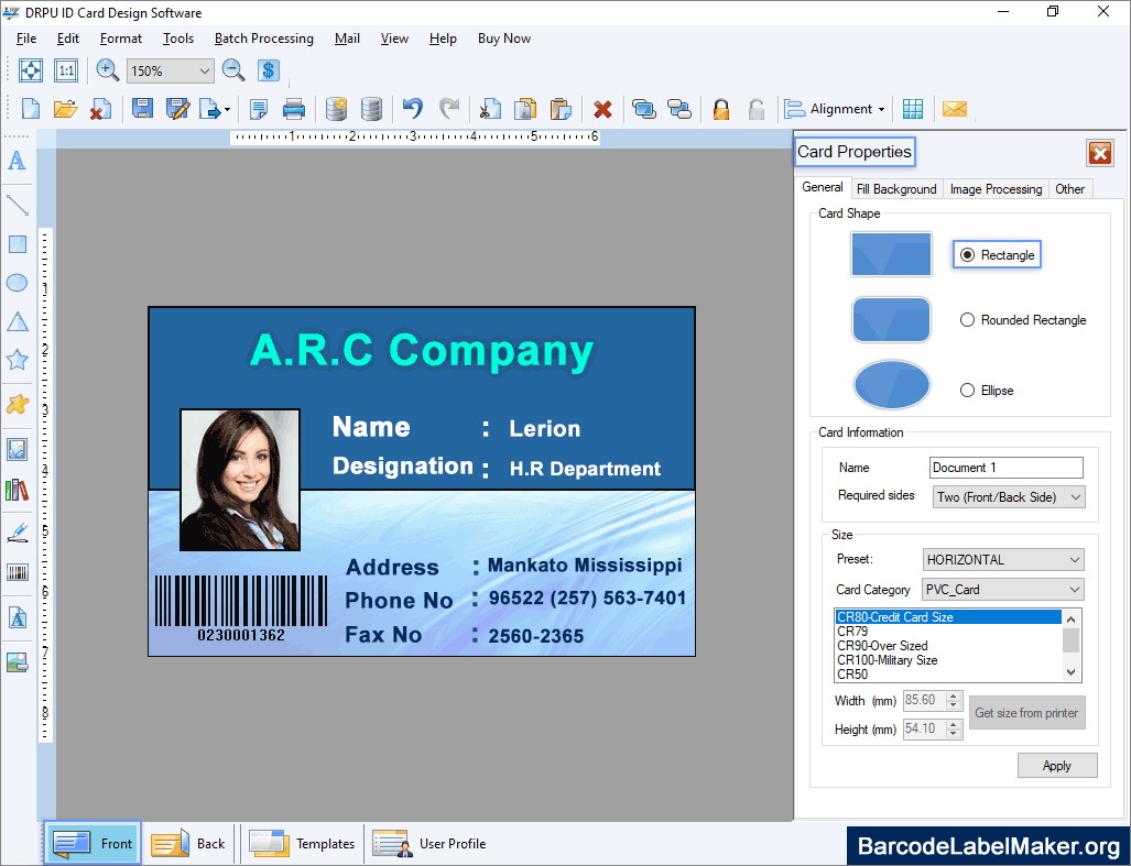 Photo Id Card Maker Free Software Demo Download Create For Faculty Id Card Template