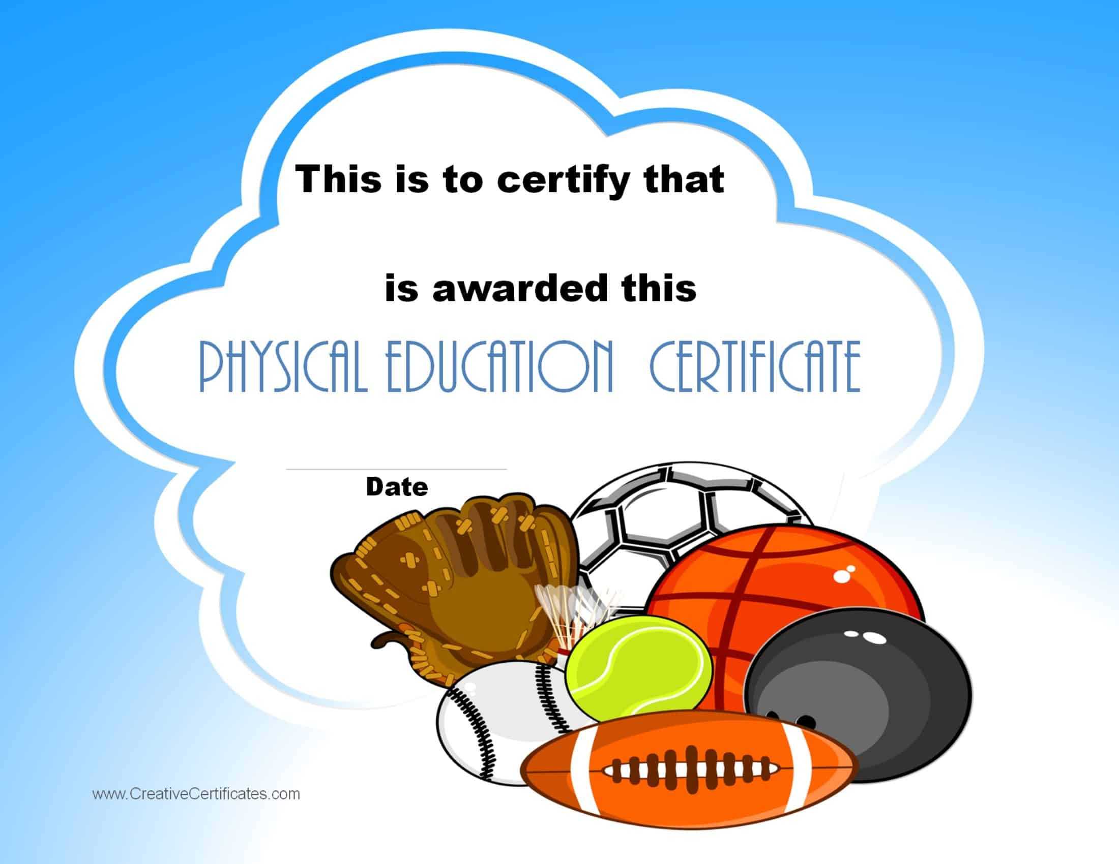 Physical Education Awards And Certificates – Free Within Free Softball Certificate Templates