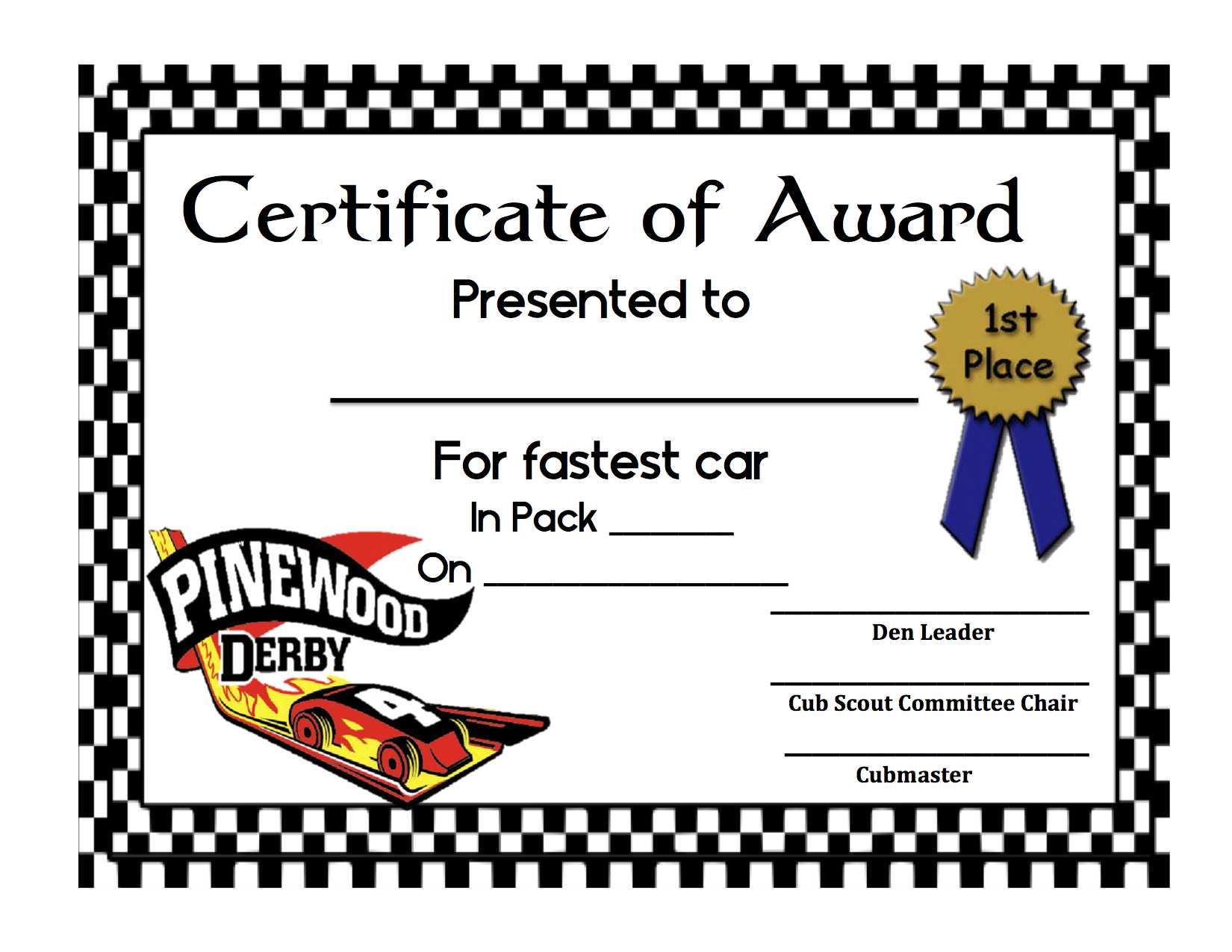 Pinewood Derby | Domesticity At Its Finest! For Pinewood Derby Certificate Template