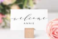 Place Cards Printable Template, Flat And Folded Welcome throughout Place Card Setting Template