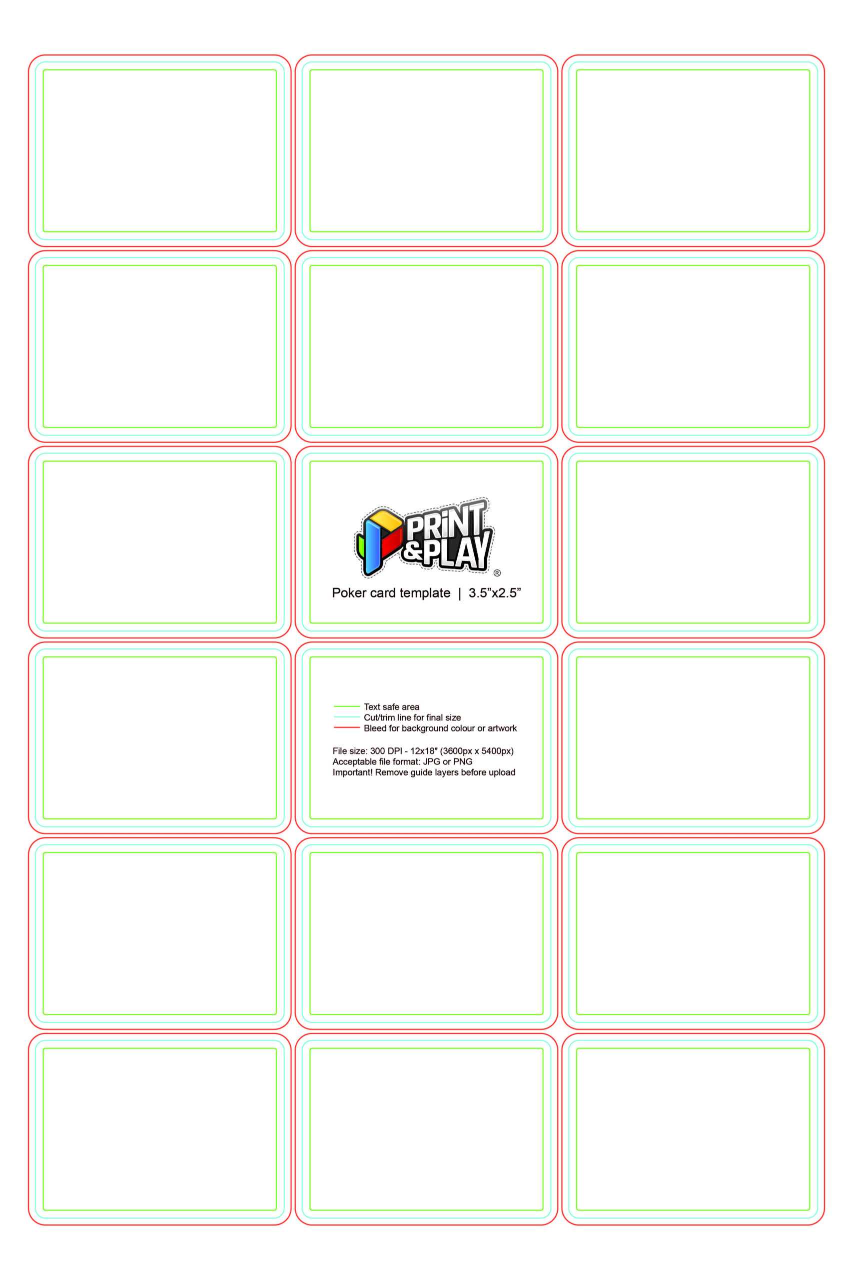 Playing Cards : Formatting & Templates – Print & Play Inside Deck Of Cards Template