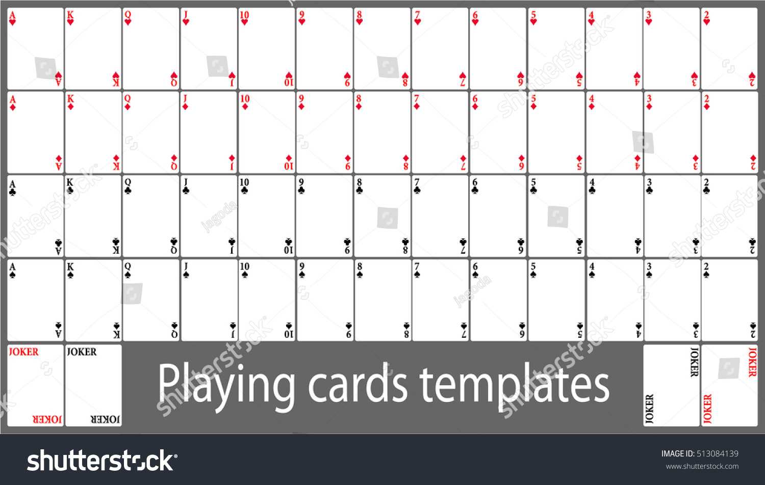 Playing Cards Template Set Stock Vector (Royalty Free) 513084139 Intended For Custom Playing Card Template