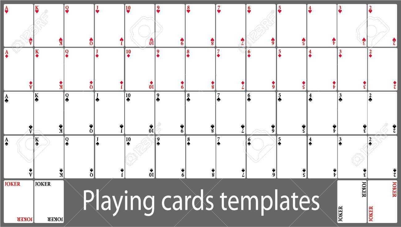 Playing Cards Template Set With Deck Of Cards Template