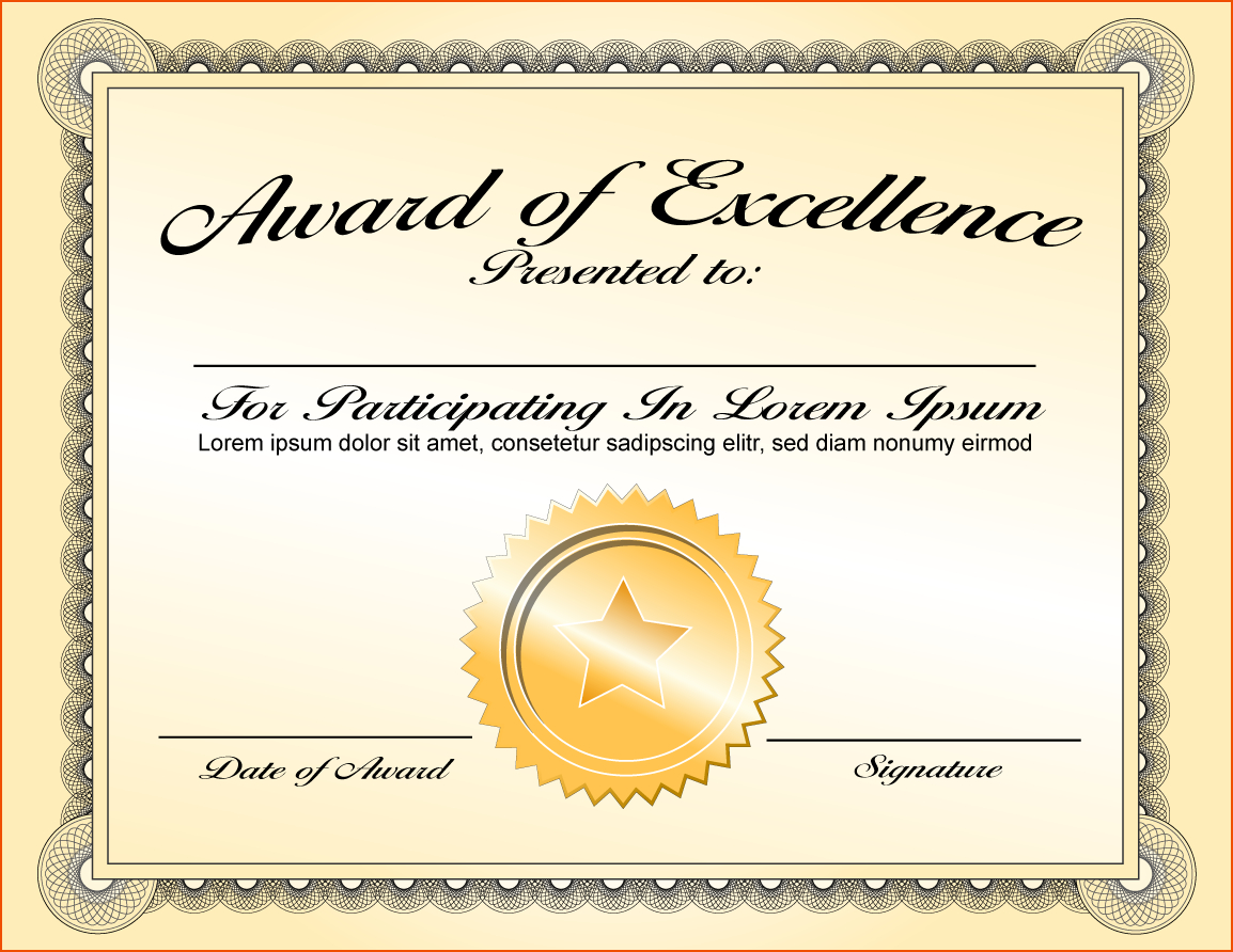 Png Certificates Award Transparent Certificates Award For Participation Certificate Templates Free Download