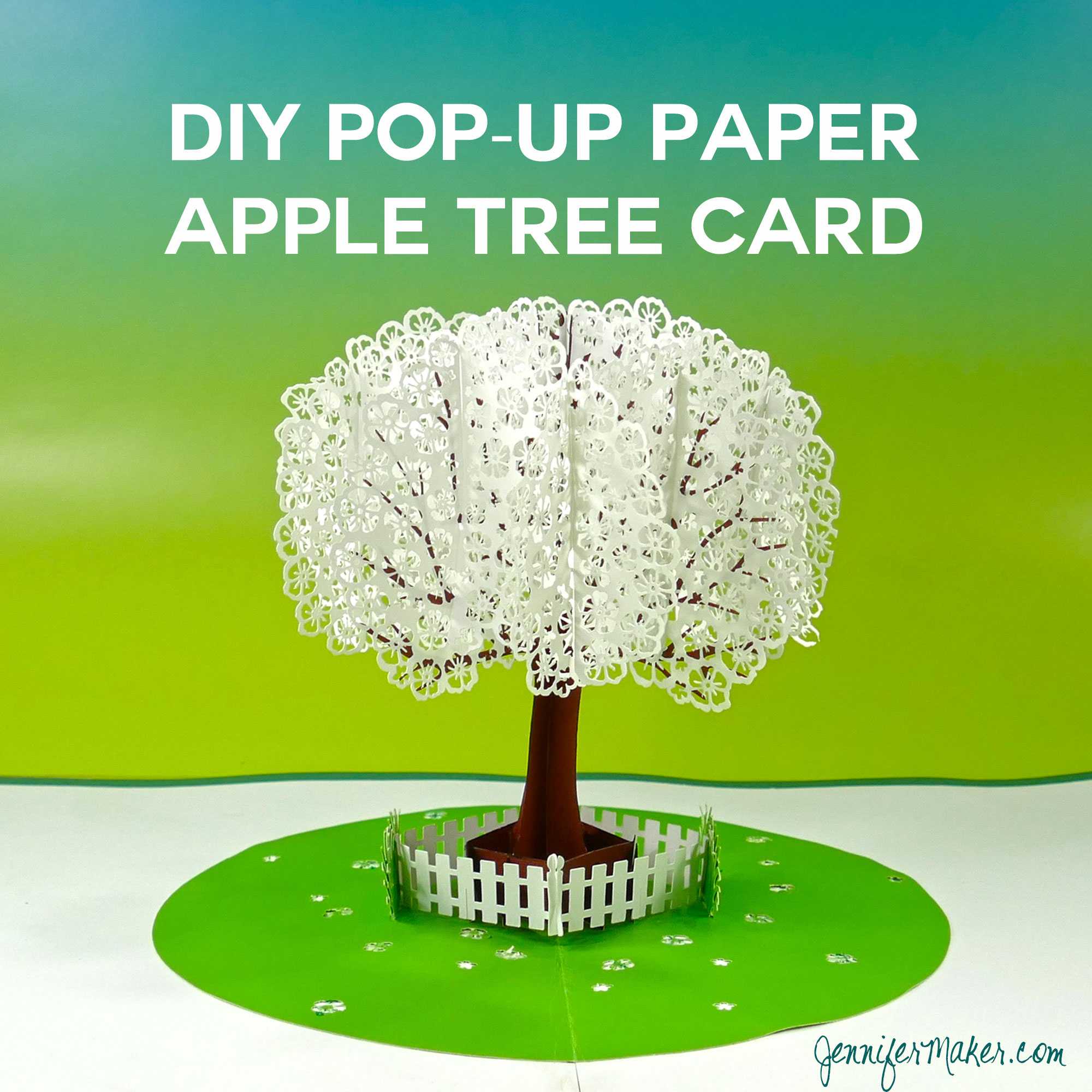 Pop Up Paper Apple Tree Card (3D Sliceform) - Jennifer Maker Within Pop Up Tree Card Template