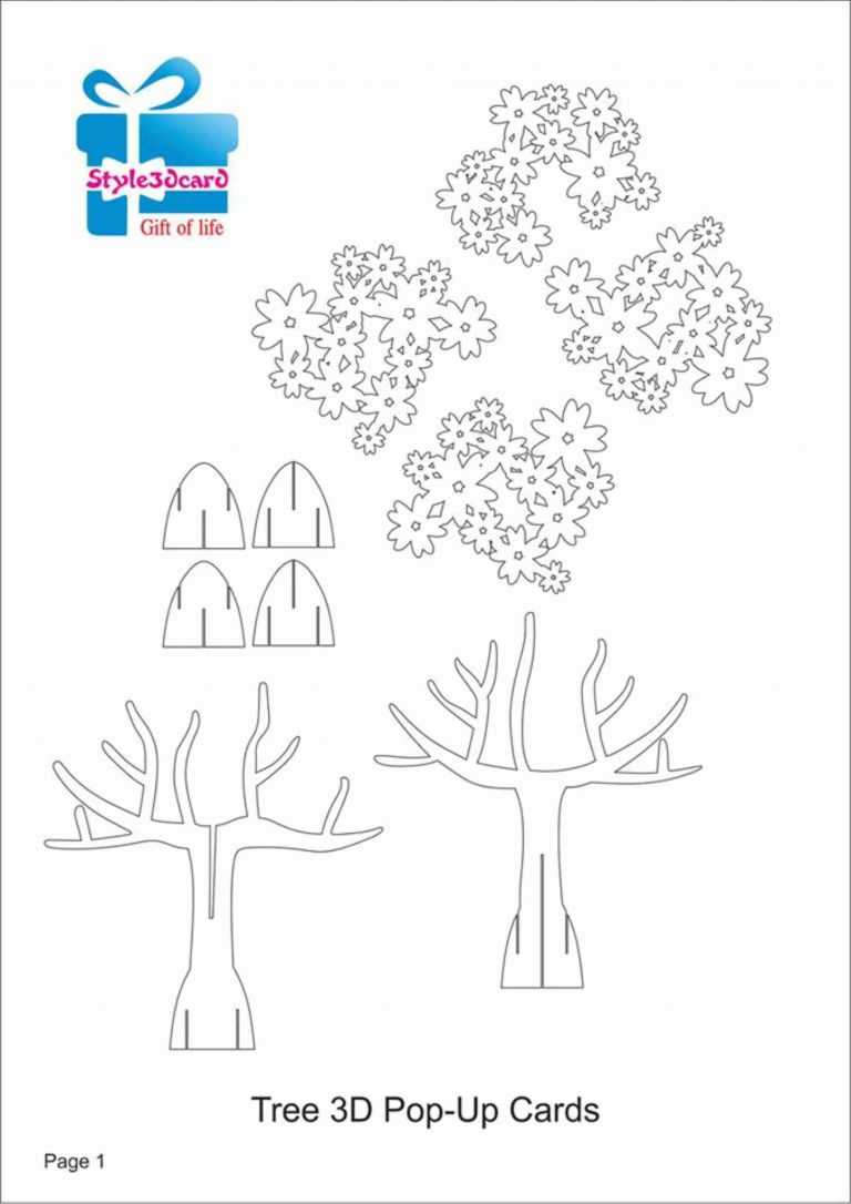 Pop Up Papercraft Tree 3D Pop Up Card Kirigami Pattern 1 Pertaining To Graduation Pop Up Card Template