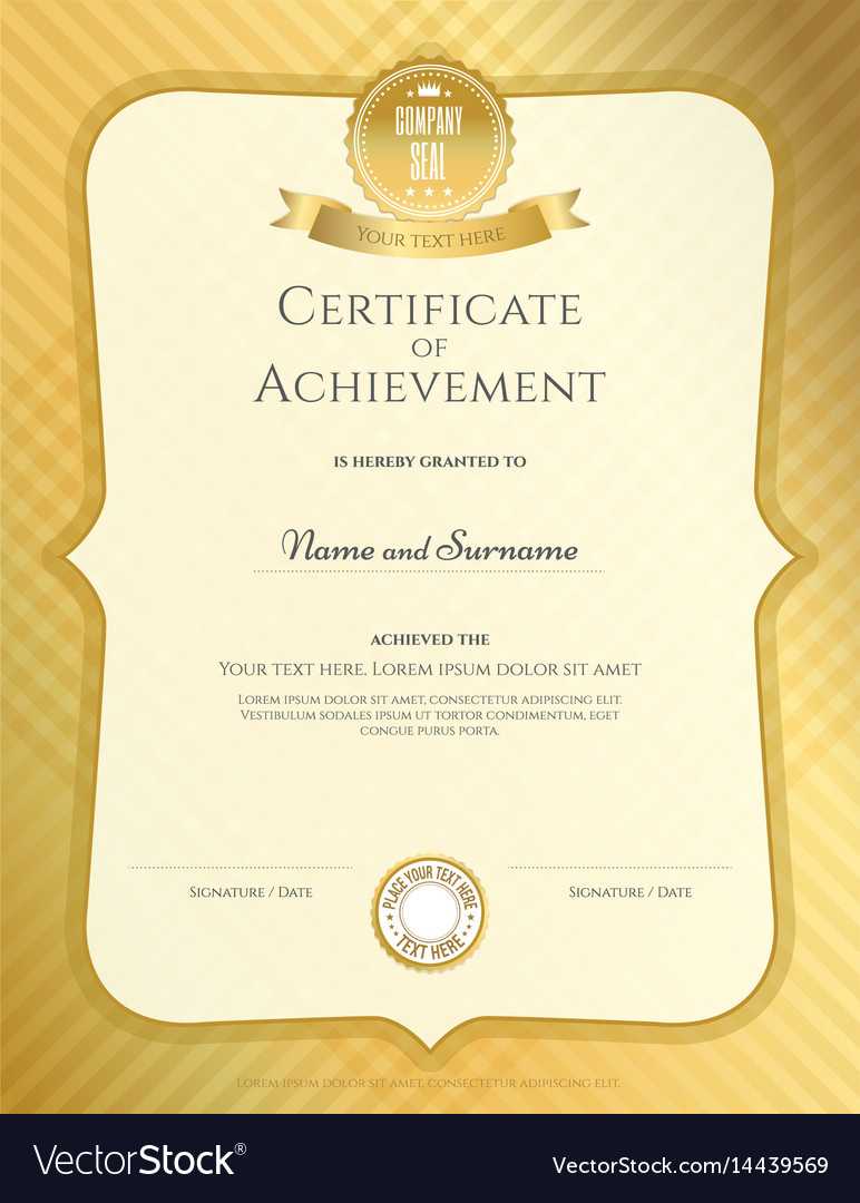 Portrait Certificate Of Achievement Template In In Certificate Of Accomplishment Template Free