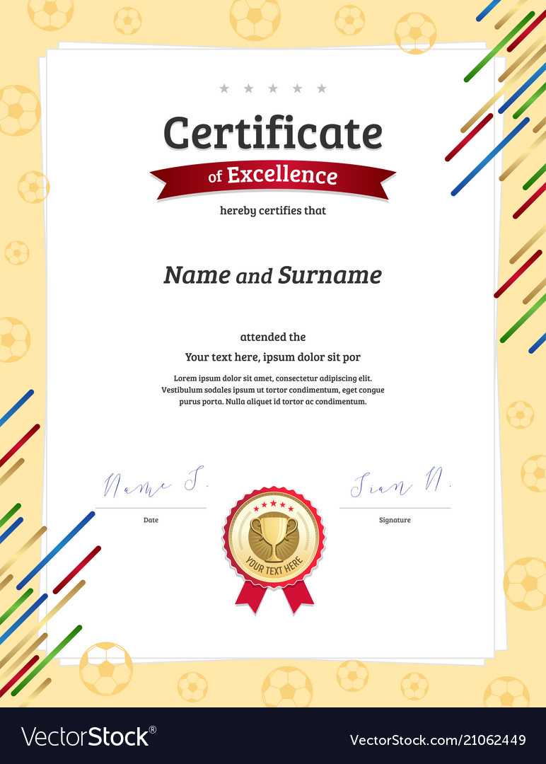 Portrait Certificate Template In Football Sport Within Athletic Certificate Template