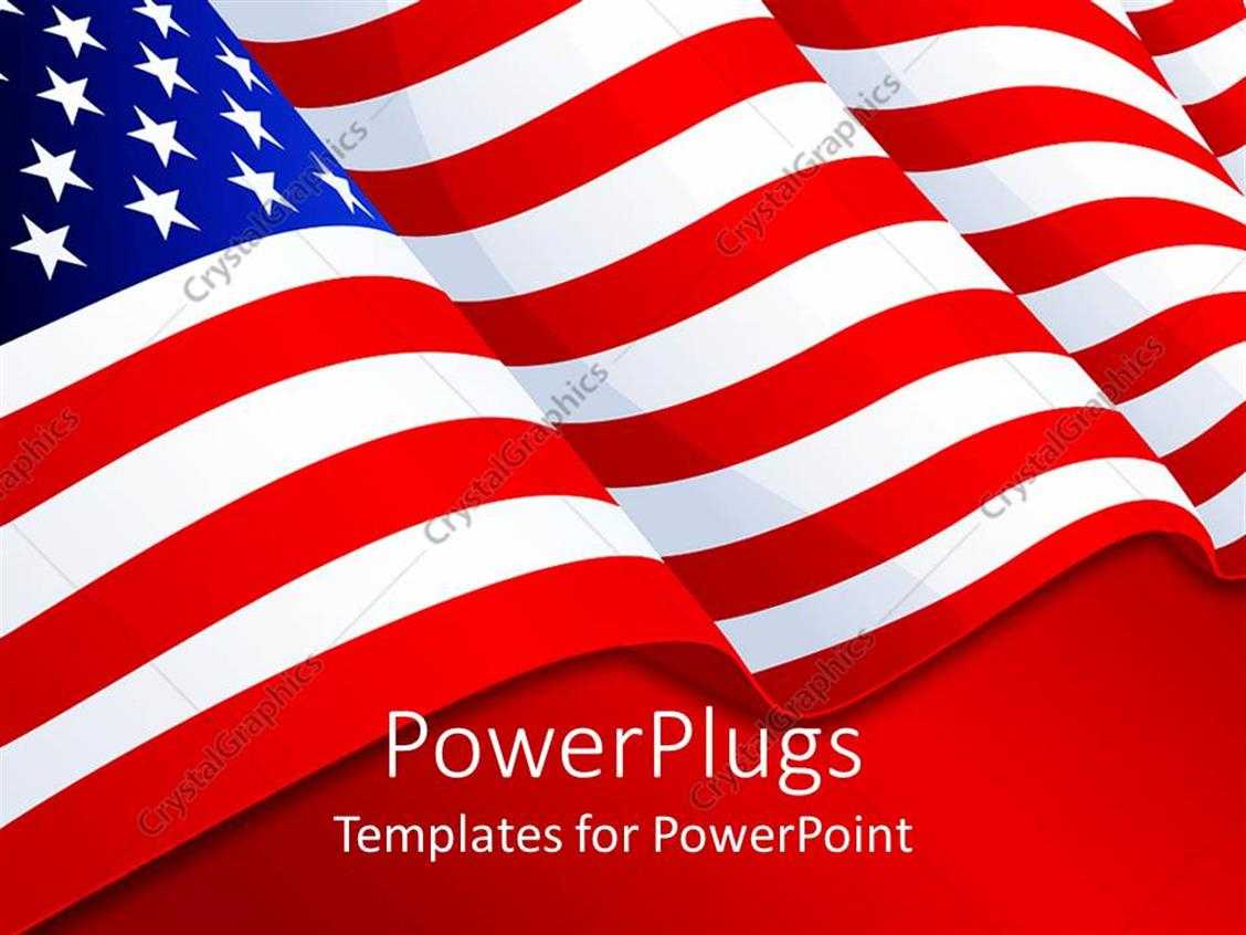 Powerpoint Template: American Flag Patriotic Background With With American Flag Powerpoint Template