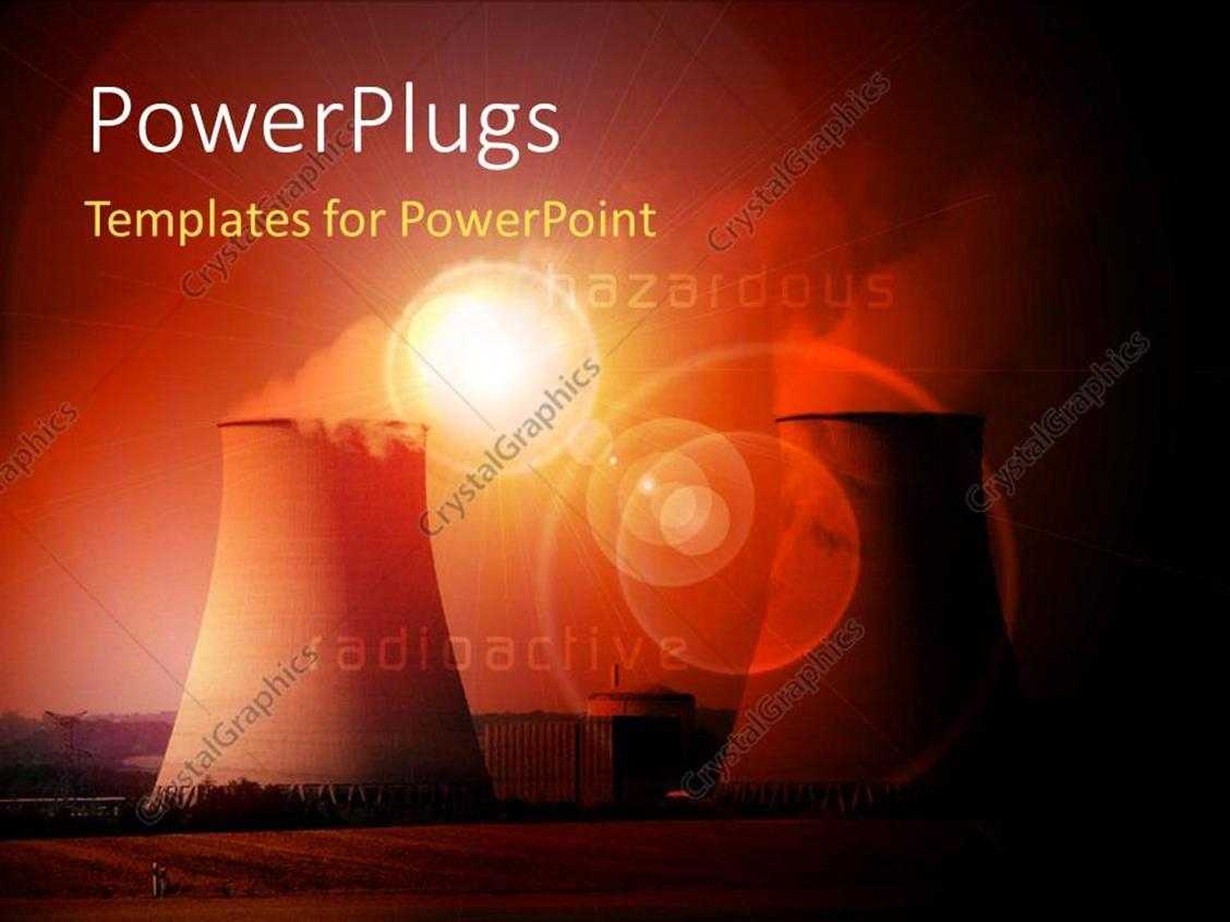 Powerpoint Template: Nuclear Power Station With Cooling Regarding Nuclear Powerpoint Template