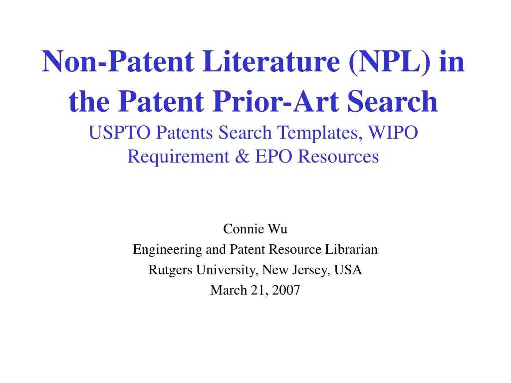 Ppt – Connie Wu Engineering And Patent Resource Librarian Throughout Rutgers Powerpoint Template