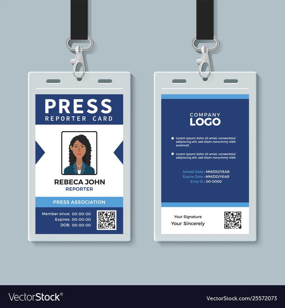 Press Reporter Id Card Template In Personal Identification Card Template
