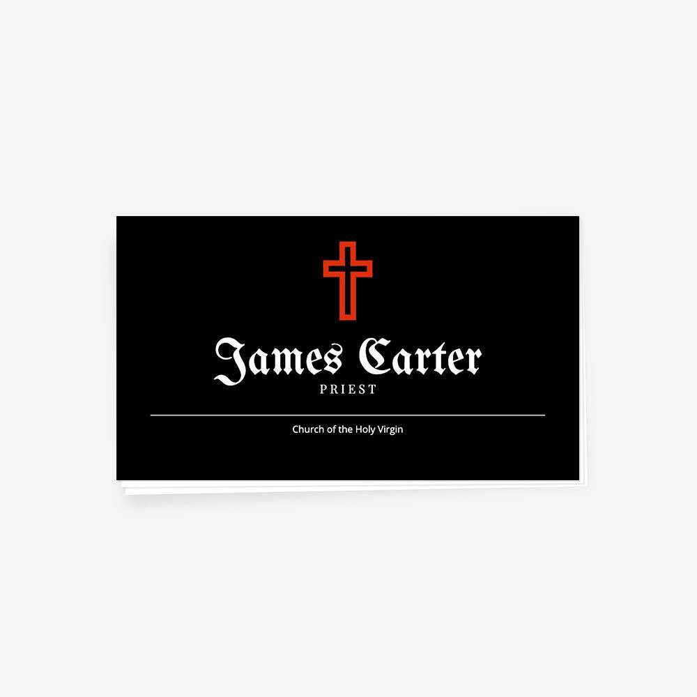 Priest's Or Clergy Business Card Online Template On Black With Christian Business Cards Templates Free