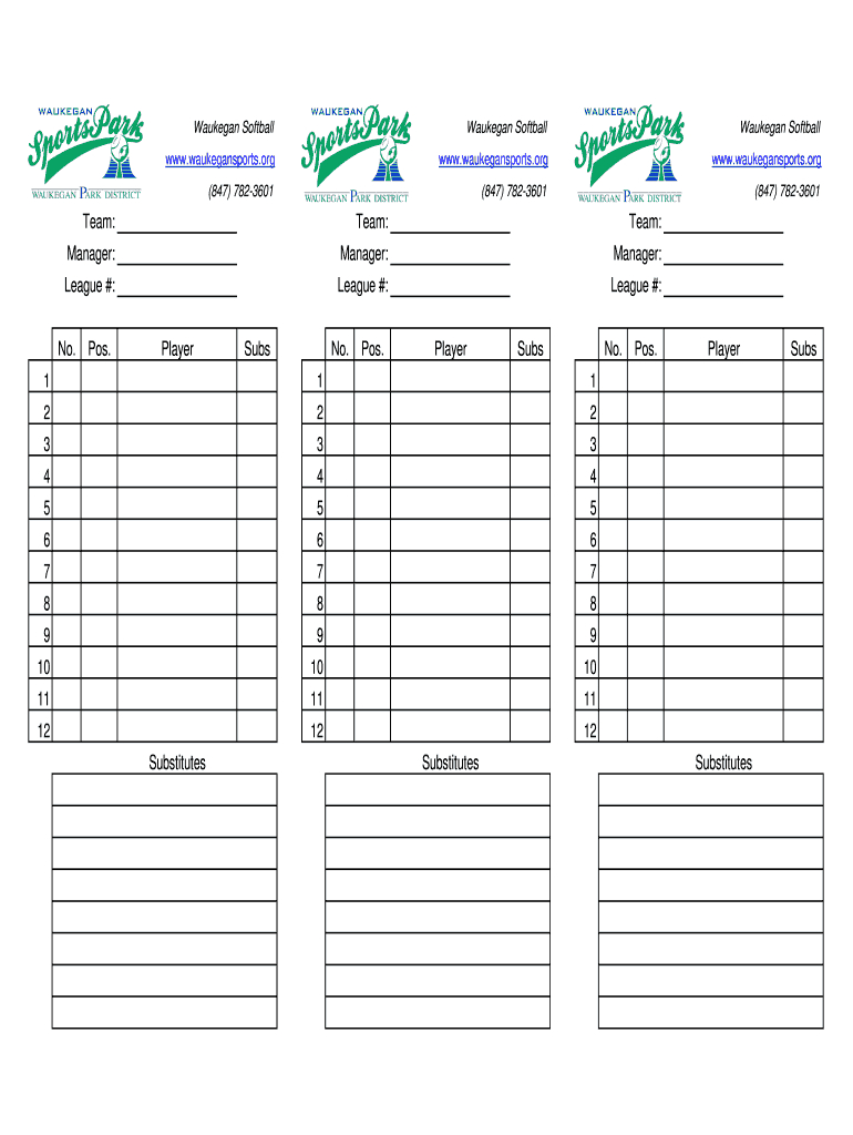 Printable Baseball Lineup Sheet With Positions - Fill Online Inside Softball Lineup Card Template