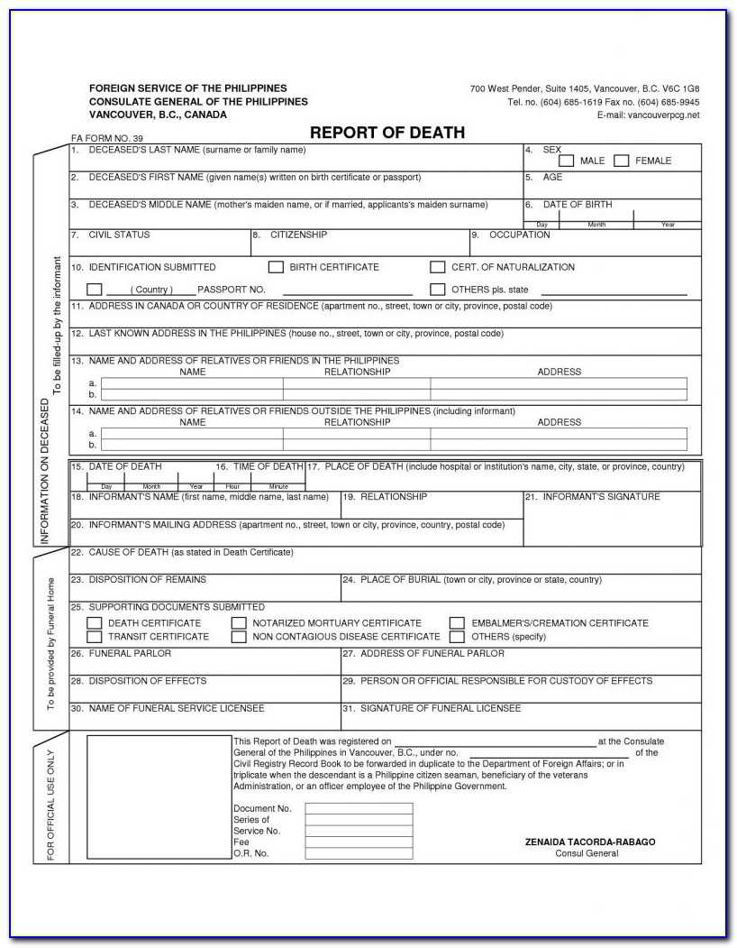 Printable Birth Certificate Application Form – Form : Resume With Birth Certificate Template For Microsoft Word