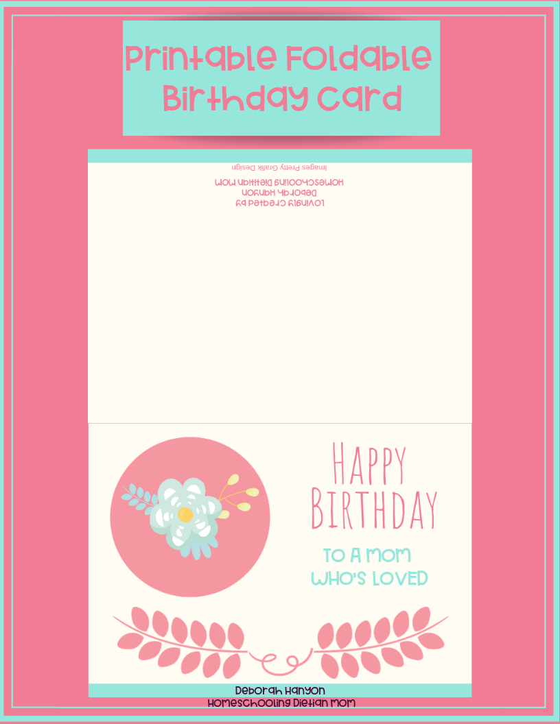 Printable Birthday Card – Mom Pertaining To Foldable Birthday Card Template