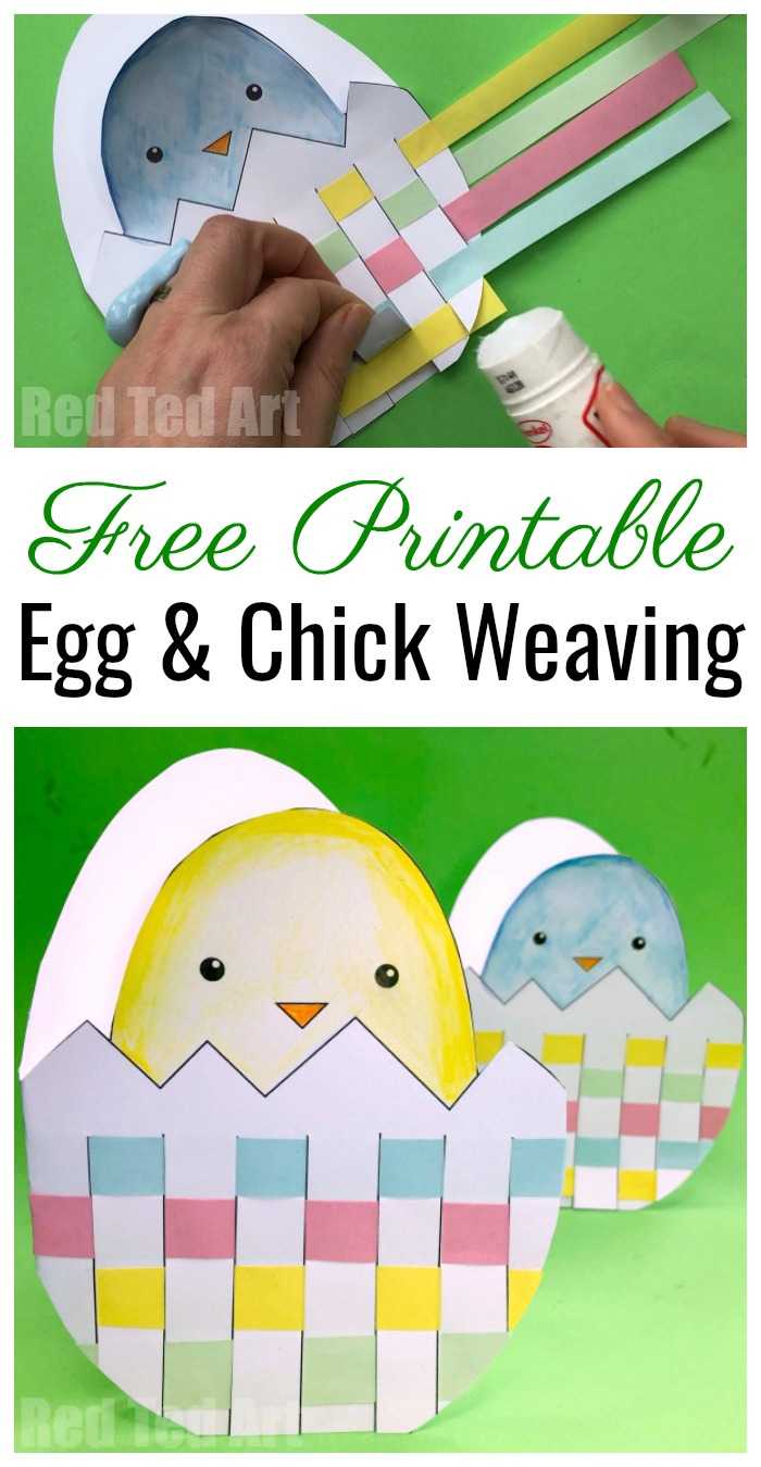Printable Easter Chick Card With Woven Egg – Red Ted Art With Regard To Easter Chick Card Template