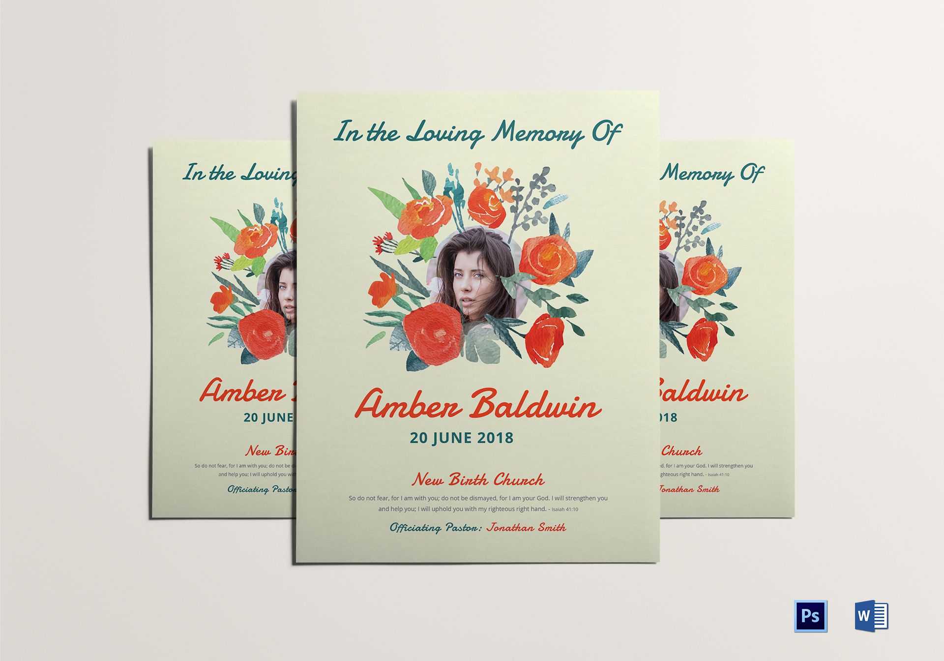 Printable Memorial Flyer Inside Memorial Brochure Template