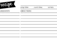 Printable Recipe Card Template - Beyti.refinedtraveler.co within Fillable Recipe Card Template