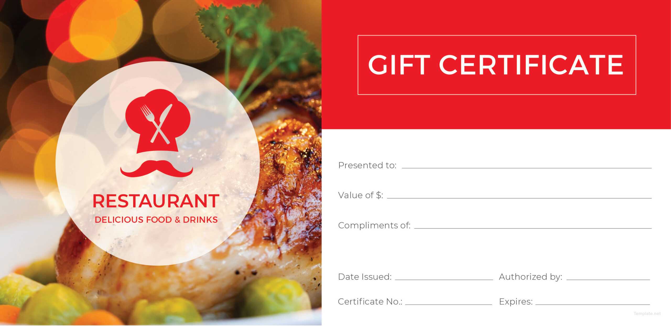 Printable Restaurant Gift Certificate | Template Business Intended For Restaurant Gift Certificate Template
