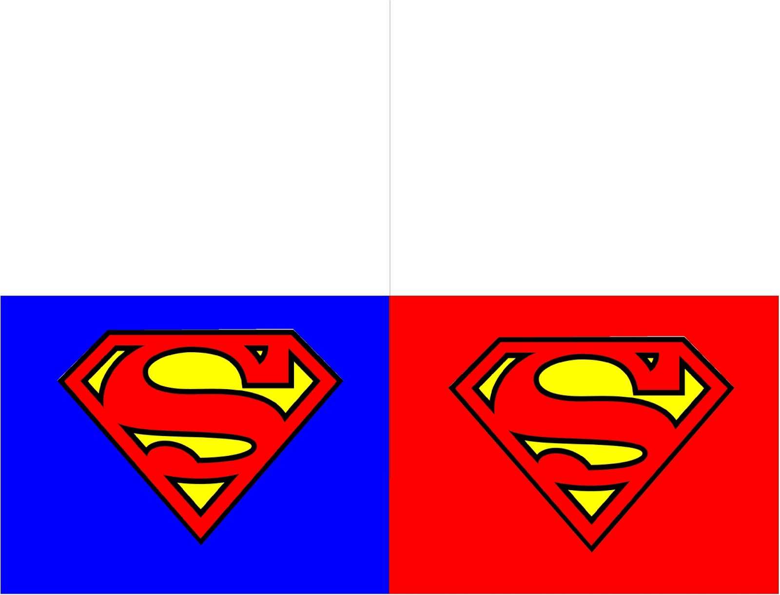 Printable Superman Logos For Superman Birthday Card Template