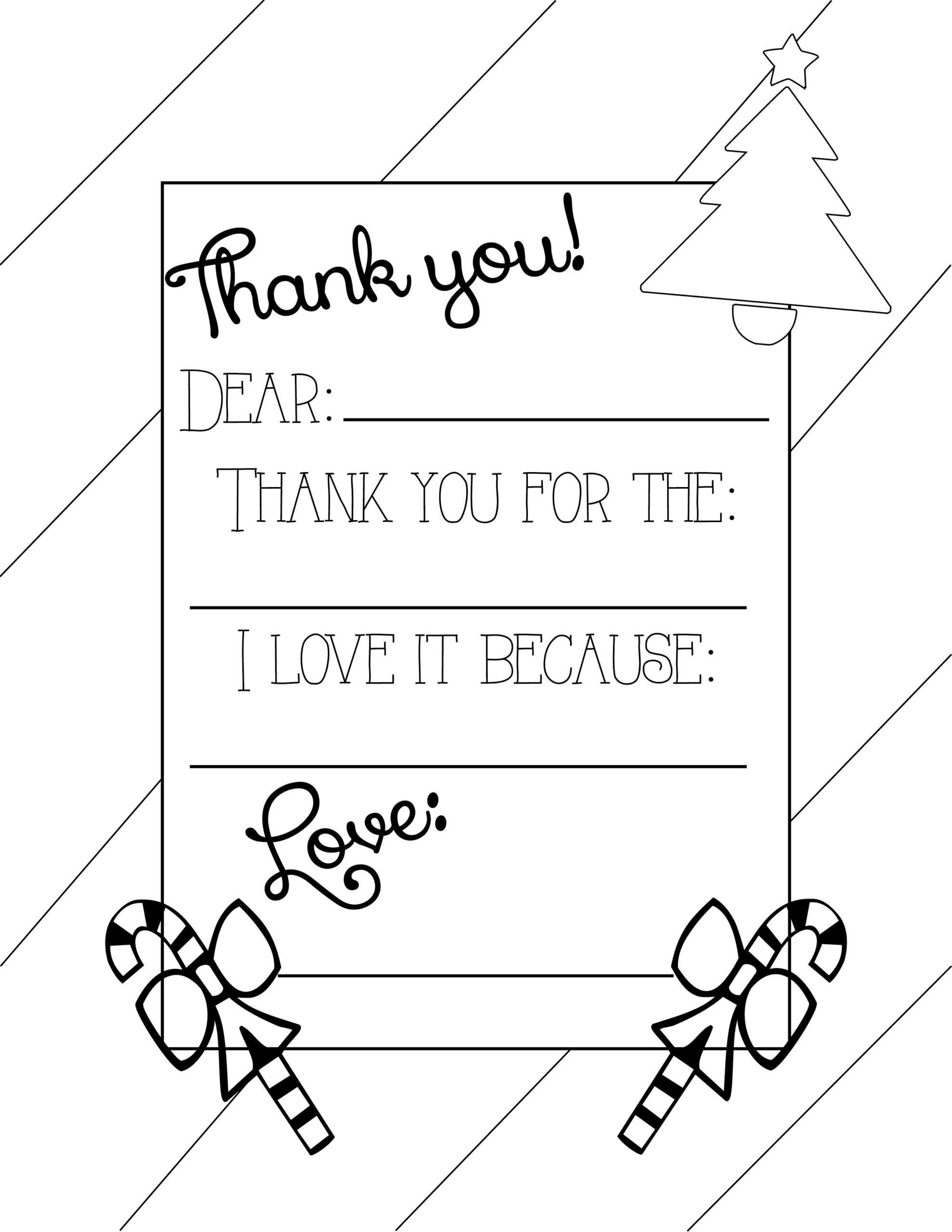 Printable Thank You Coloring Pages Within Christmas Thank You Card Templates Free