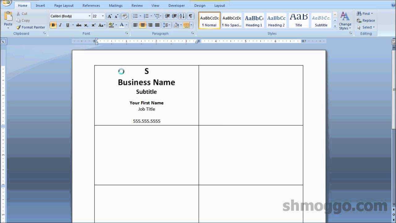 Printing Business Cards In Word | Video Tutorial Inside Template For Cards In Word