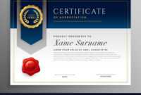 Professional Blue Certificate Template Design intended for Professional Award Certificate Template