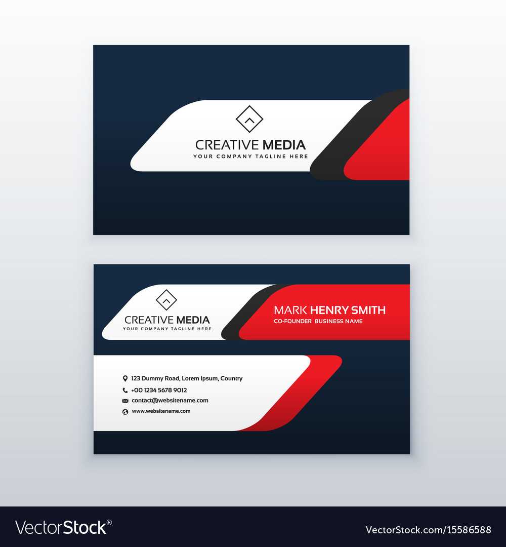 Professional Business Card Design Template In Red Pertaining To Professional Name Card Template