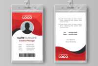 Professional Identity Card Template With Red throughout Photographer Id Card Template