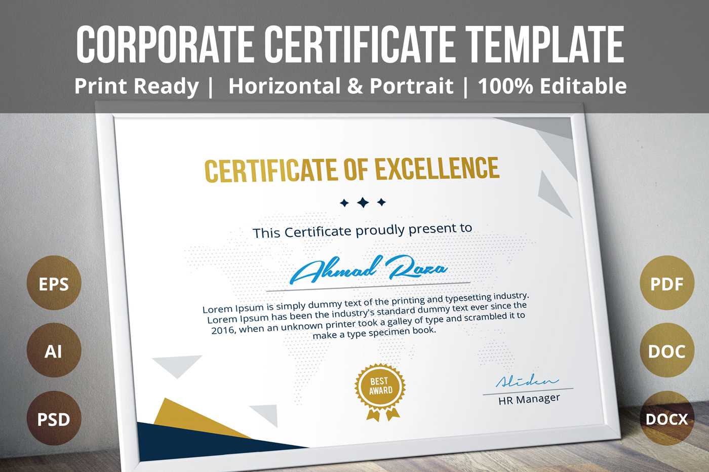 Psd Certificate Template On Behance With Ownership Certificate Template