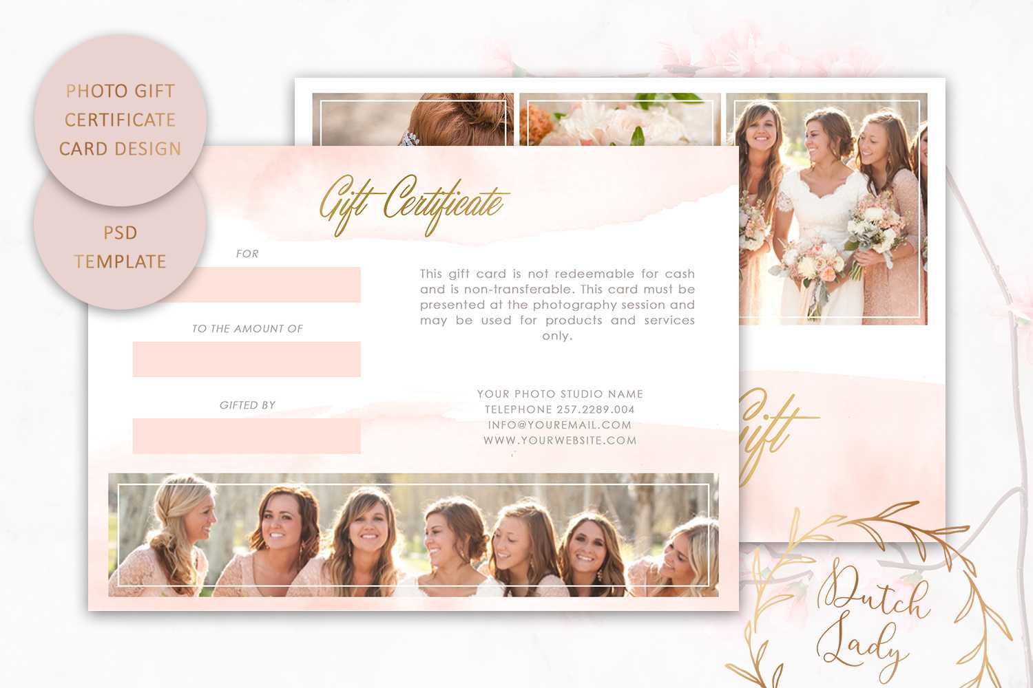 Psd Photography Gift Certificate Card Template 5 – Vsual With Regard To Photoshoot Gift Certificate Template