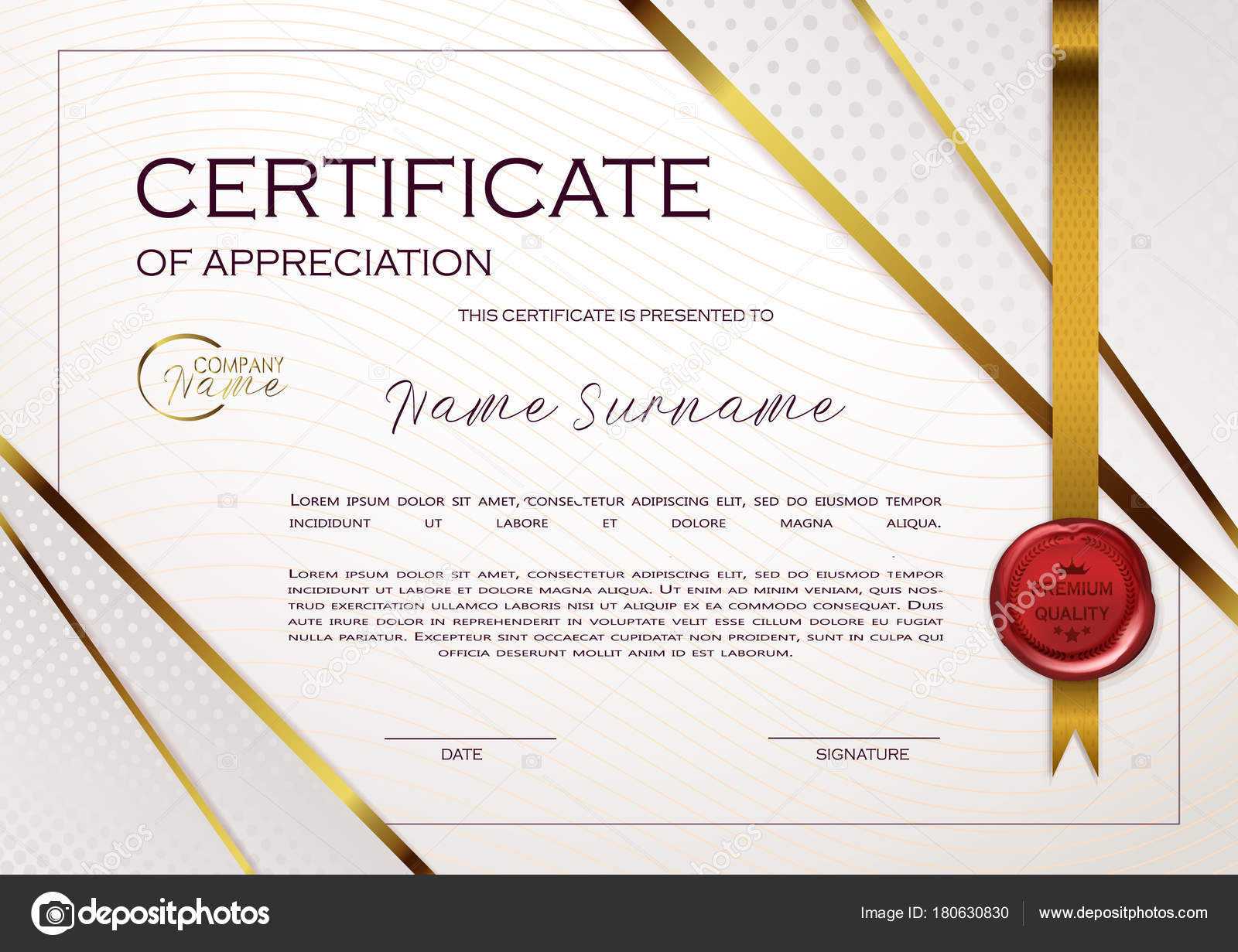 Qualification Certificate Appreciation Design Elegant Luxury Throughout Qualification Certificate Template