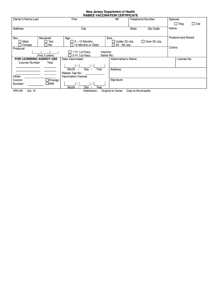 Rabies Vaccination Print – Fill Online, Printable, Fillable In Certificate Of Vaccination Template